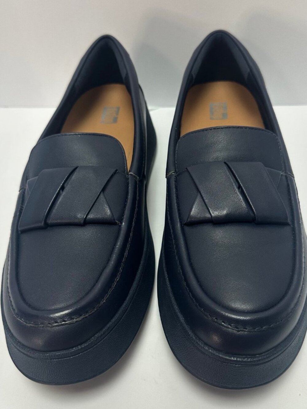 FitFlop Men's Leather Loafers Navy S 10 Preppy